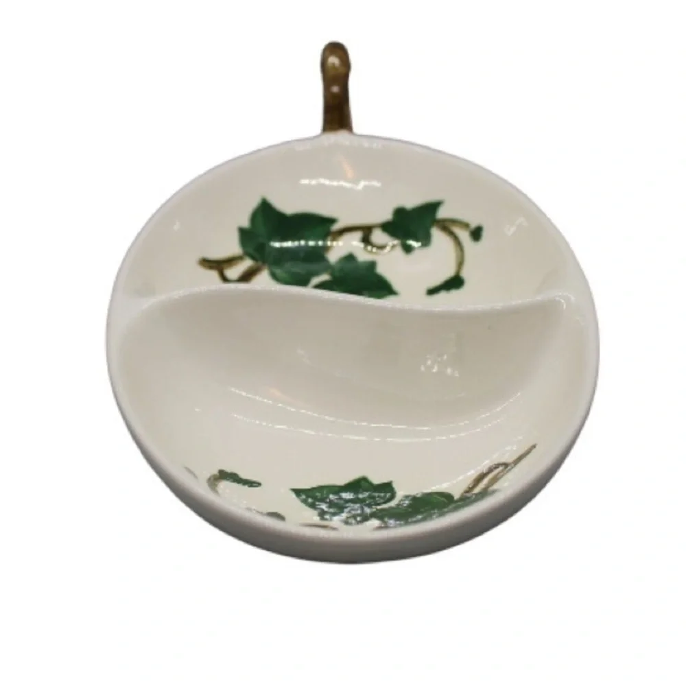 Vintage Metlox Poppytrail Divided Dish California Ivy Pattern Hand Painted 7.5”